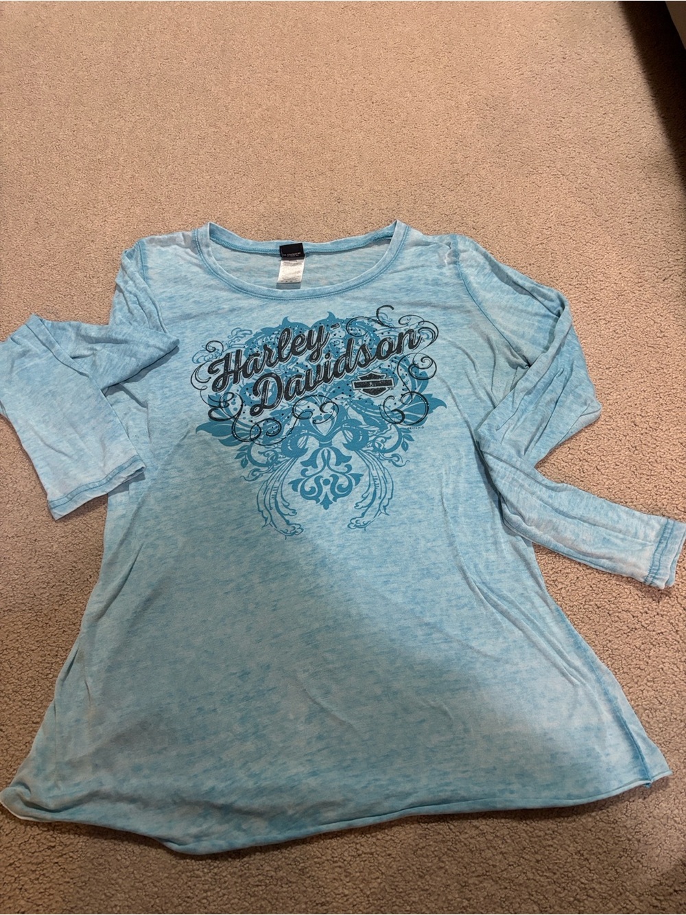 Harley-Davidson Light Blue Graphic Long Sleeve Tee